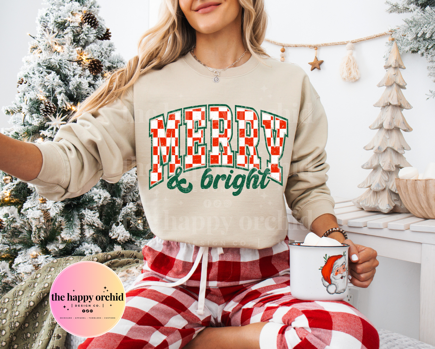 MERRY & BRIGHT Checkered Top