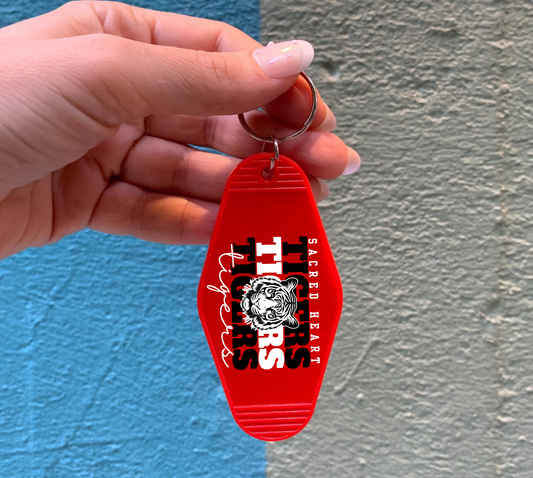 SACRED HEART TIGERS Motel Keychain