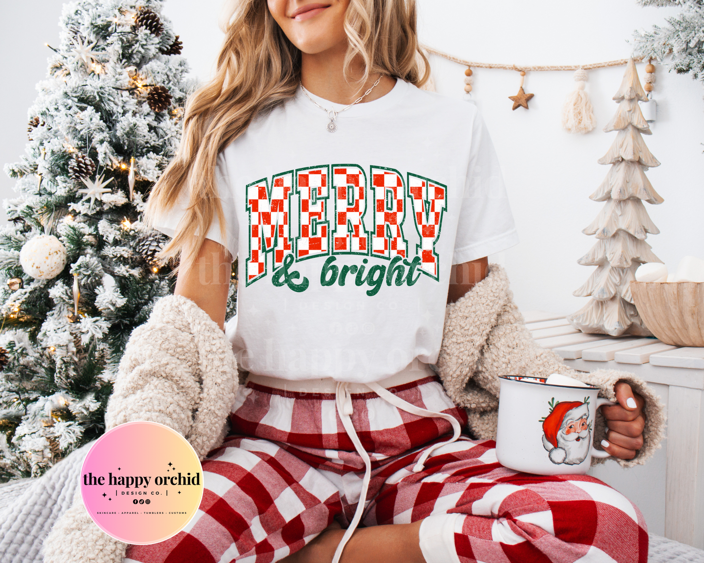 MERRY & BRIGHT Checkered Top