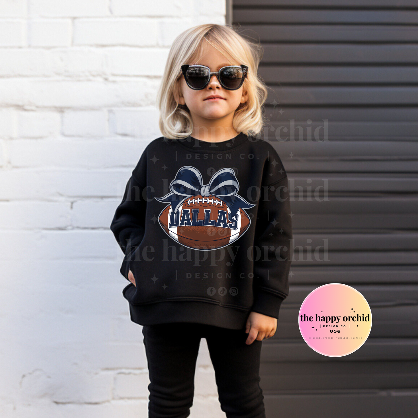 Toddler DALLAS FOOTBALL BOW Top