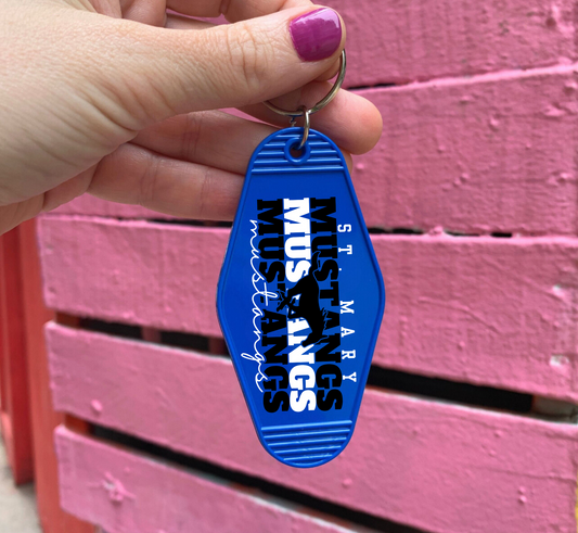 ST MARY MUSTANGS Motel Keychain