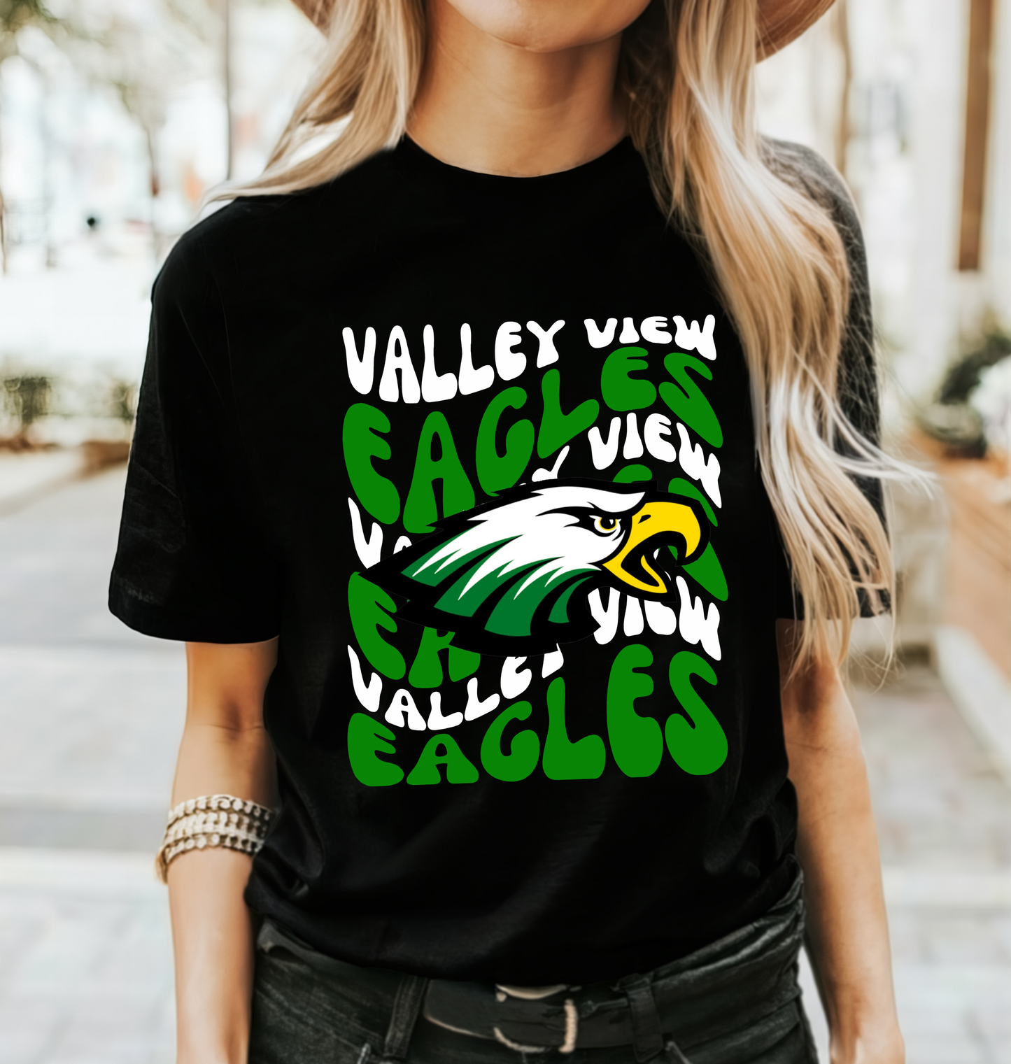 VALLEY VIEW EAGLES Retro Wave tee