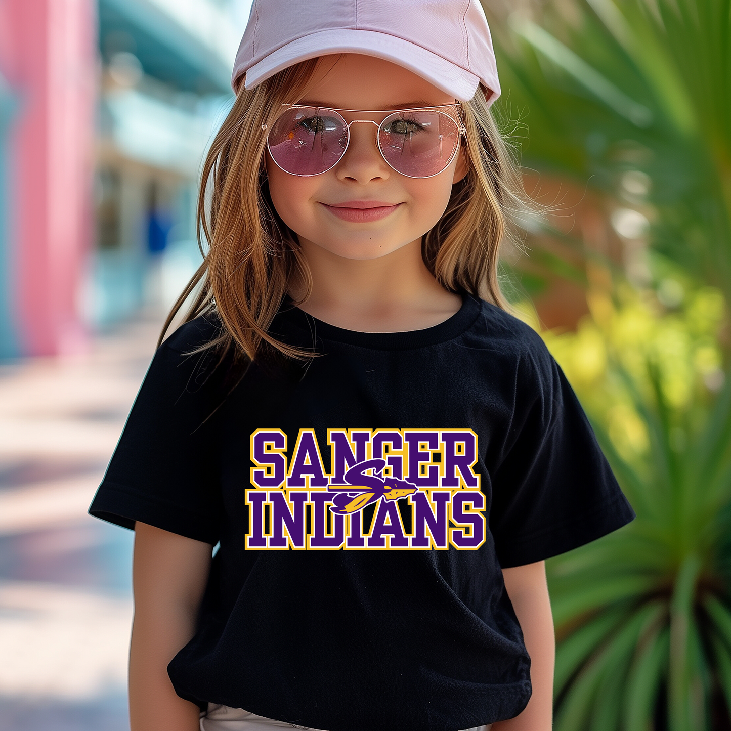 Youth SANGER INDIANS Logo Top