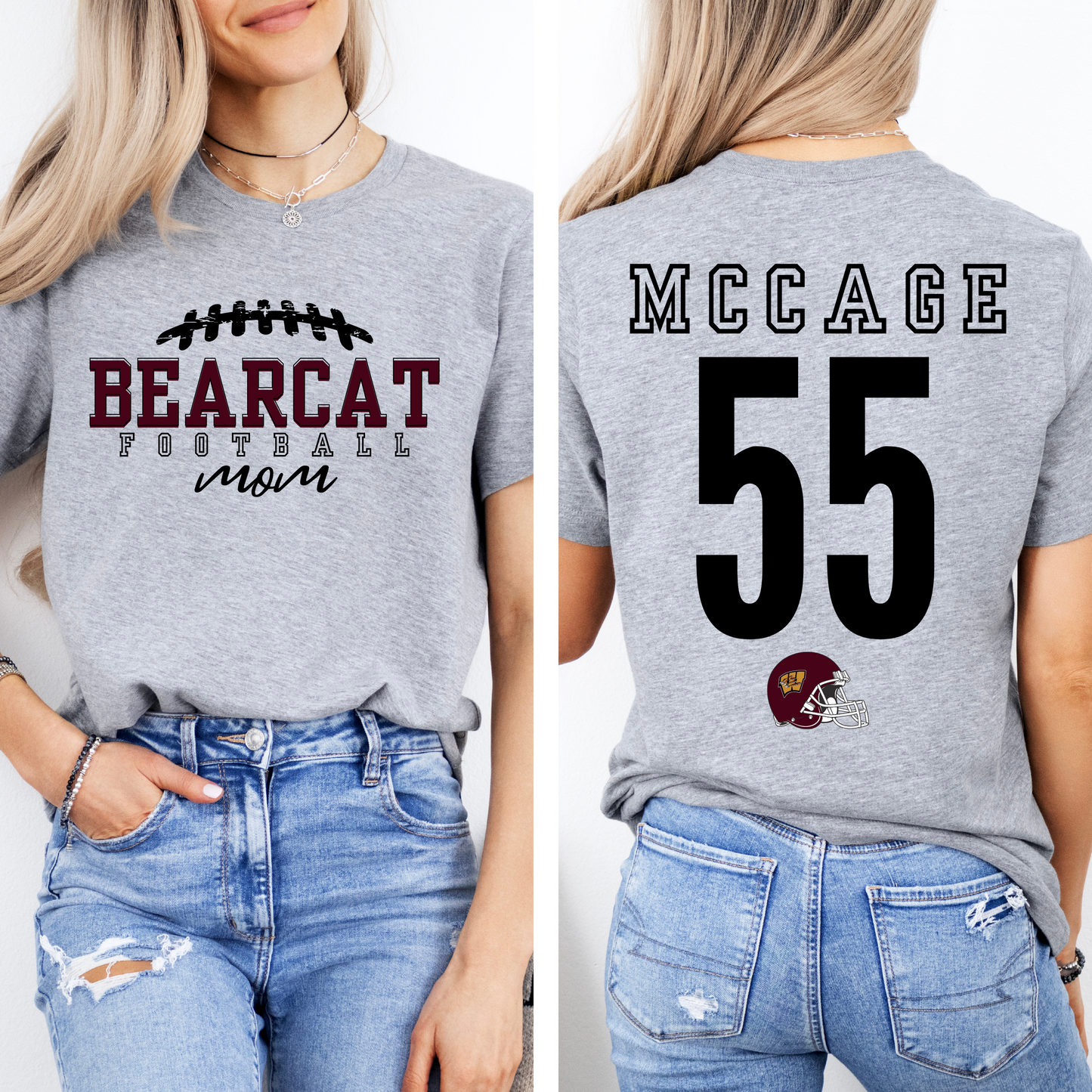 BEARCAT FOOTBALL MOM - WHITESBORO Personalized Tee