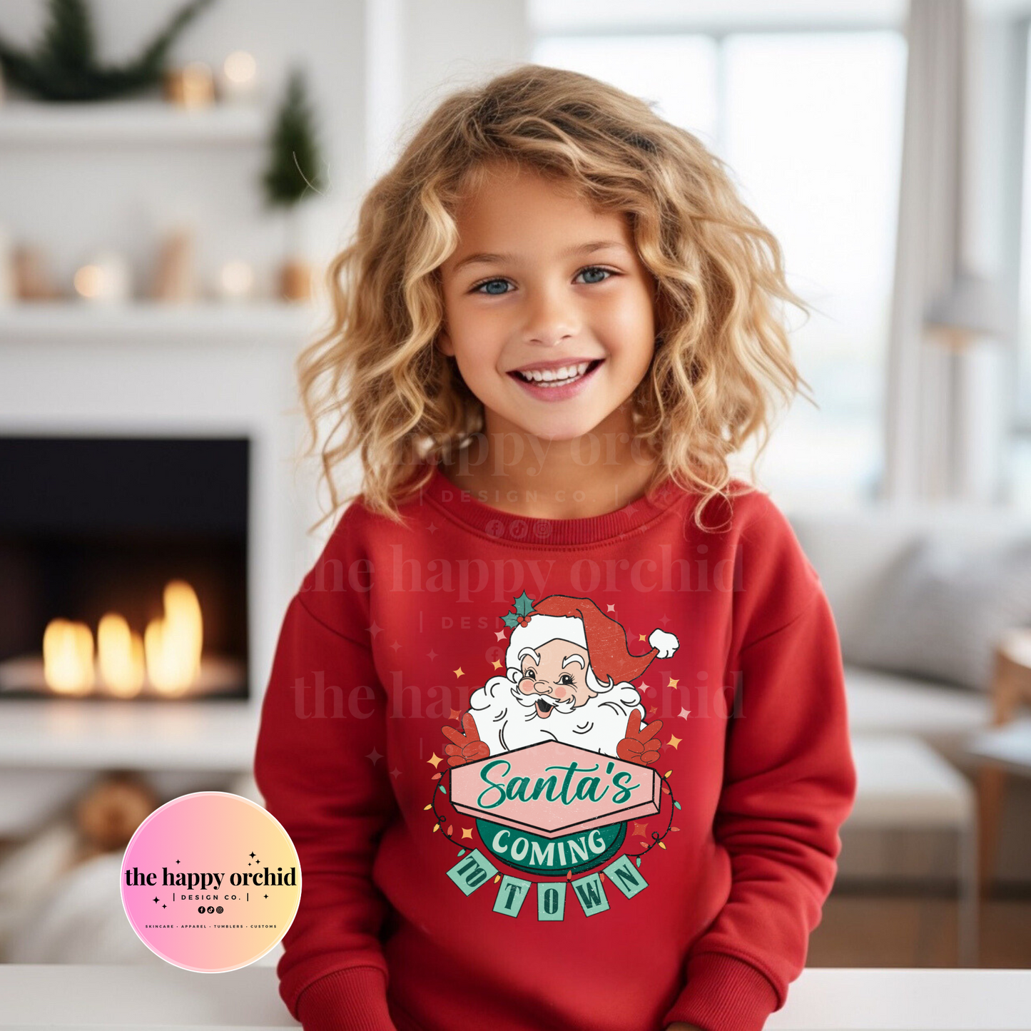 Youth SANTA’S COMING TO TOWN Retro Top