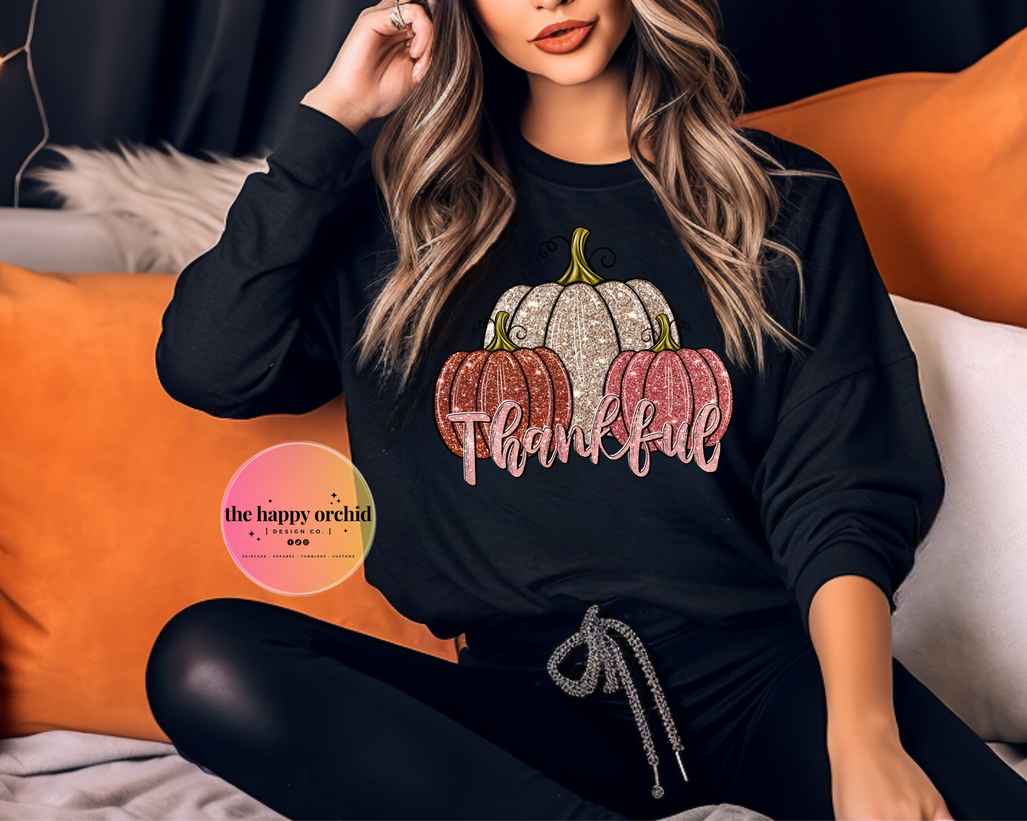 THANKFUL Glitter Crewneck