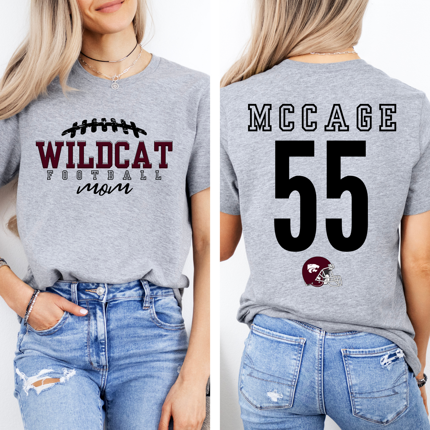 WILDCAT FOOTBALL MOM - CALLISBURG Personalized Tee