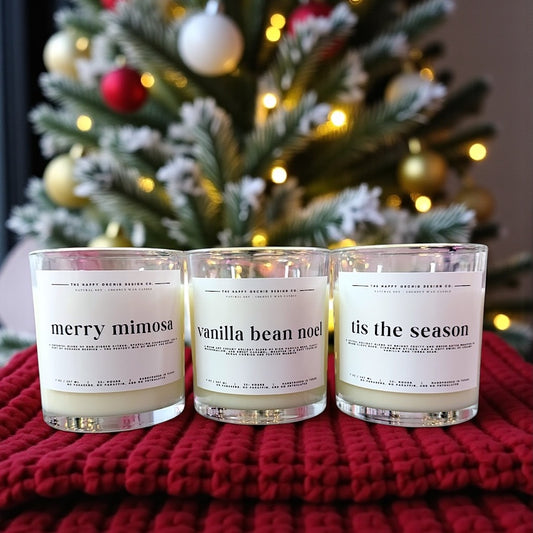 CHRISTMAS HANDPOURED SOY+COCONUT CANDLES