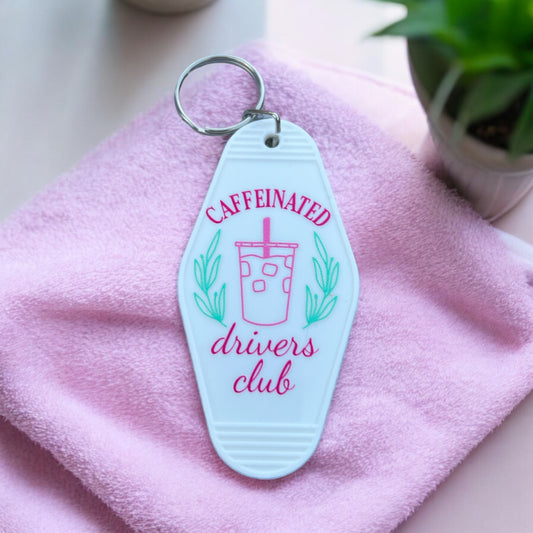 CAFFEINATED DRIVERS CLUB  Motel Keychain